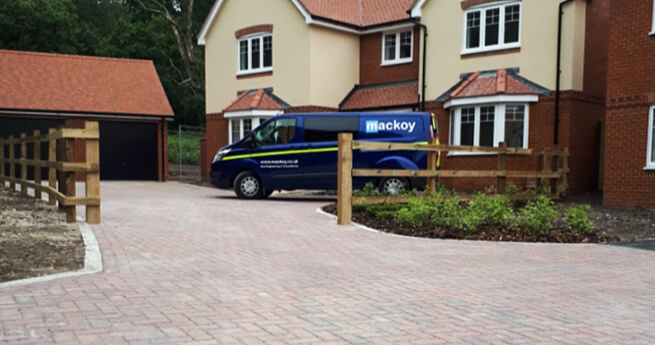 Mackoy Groundworks and Civil Engineering Hendy Van Parked on Ready Paved Driveway